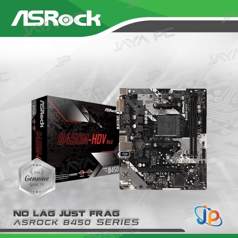 Motherboard ASROCK B450M-HDV R4.0 (AM4, AMD, B450, DDR4, USB3.1, SATA3)