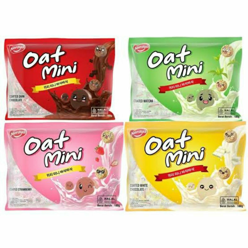 

Naraya Oat Mini 180g Coklat/White Choco/Strawberry/Matcha