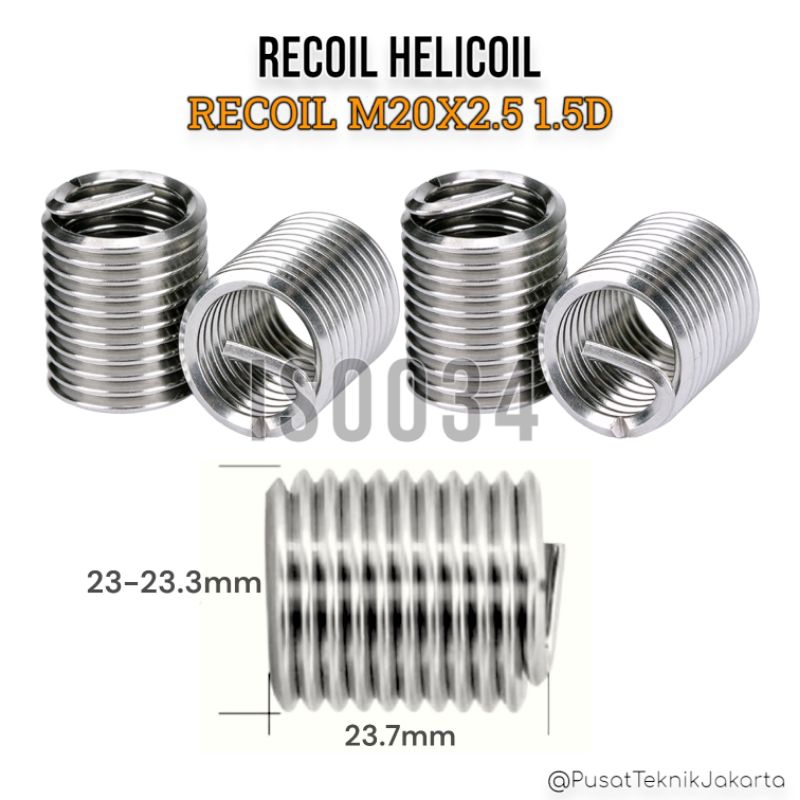 1pcs recoil m20x2.5 1.5D helicoil recoil thread repair