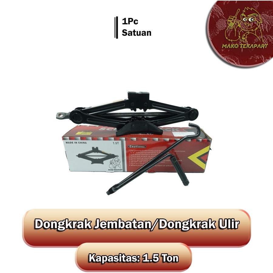 Dongkrak Jembatan Mobil 1 / 1,5 Ton Dongkrak Ulir Dongkrak Manual