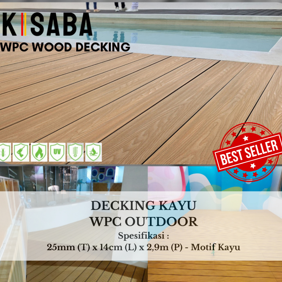 Lantai Decking WPC / Wpc Decking / WPC OUTDOOR - Motif Kayu
