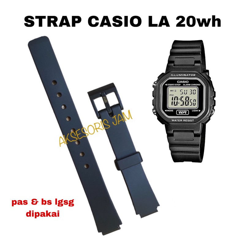 STRAP TALI JAM TANGAN CASIO LA-20WH LA20WH LA 20WH LA 20 LA20 LA-20, pas dan bisa langsung dipakai