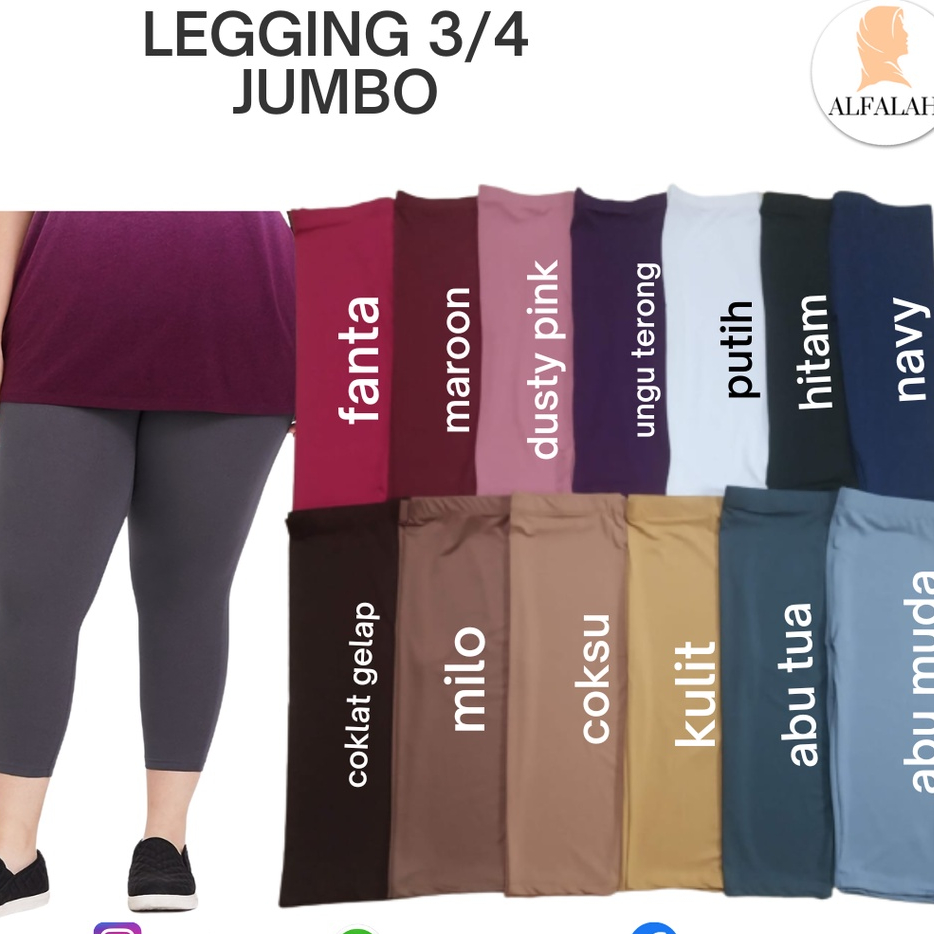( BisaCOD ) MD SHOP CELANA LEGGING SPANDEX 3/4 JUMBO Cocok Untuk Daleman Gamis, Olahraga, Renang Nya