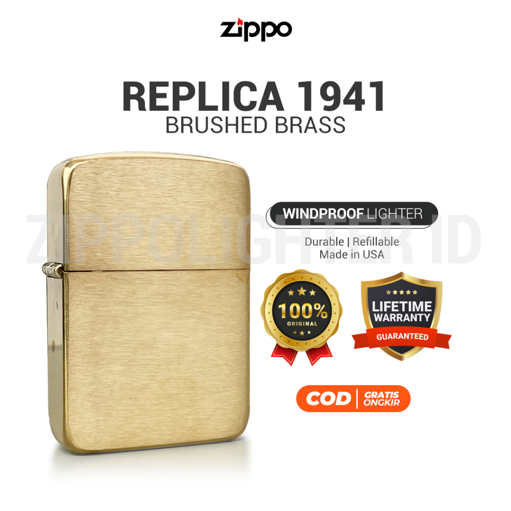 Korek Api Zippo Replica 1941 Brushed Brass