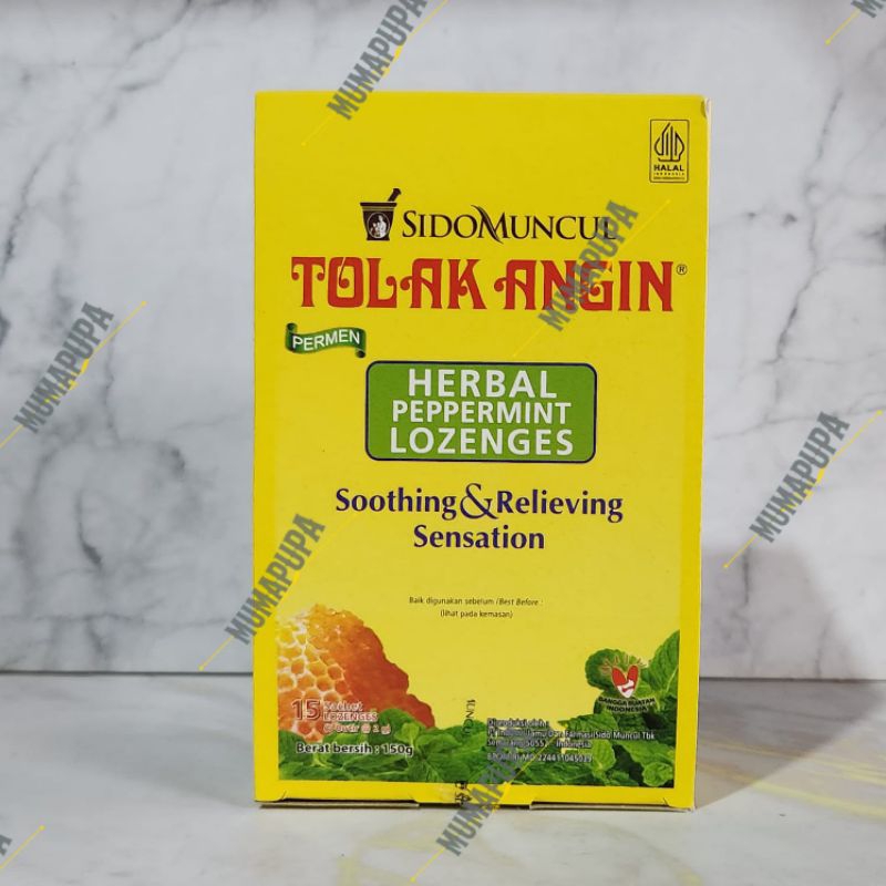 

Permen Tolak Angin 1 box isi 15 sachet @ 5 butir