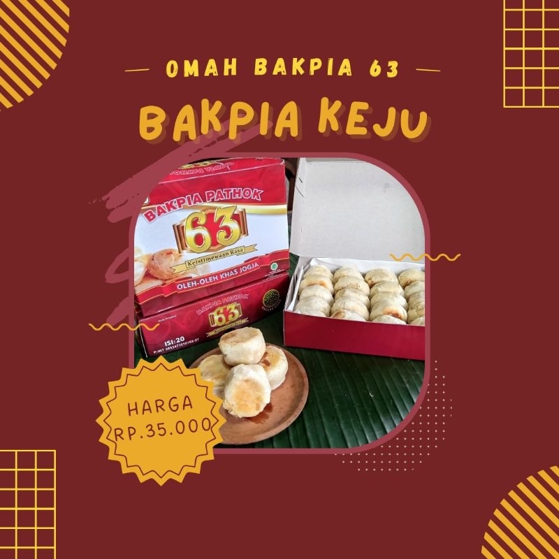 

Bakpia Pathok 63 - Bakpia Kering rasa Keju [isi 20]