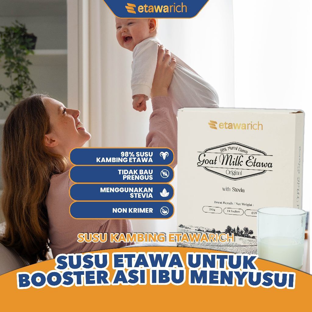 

Susu kambing Etawarich - Susu Etawa untuk booster ASI ibu menyusui