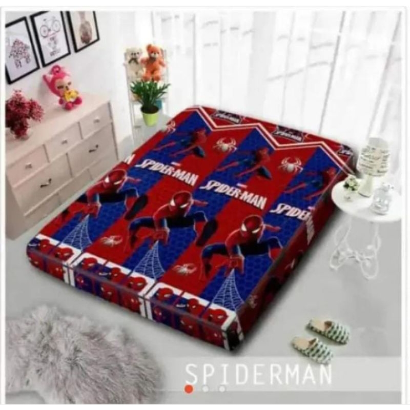 Jual Murah Sarung Kasur Model Resleting Motif Spiderman Sprei Resleting Karakter Spiderman