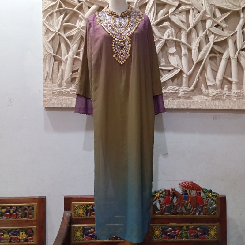 Kaftan / Kaftan Dress / Kaftan Pesta / Kaftan Dress Gradasi Mewah / Kaftan Dress Lebaran