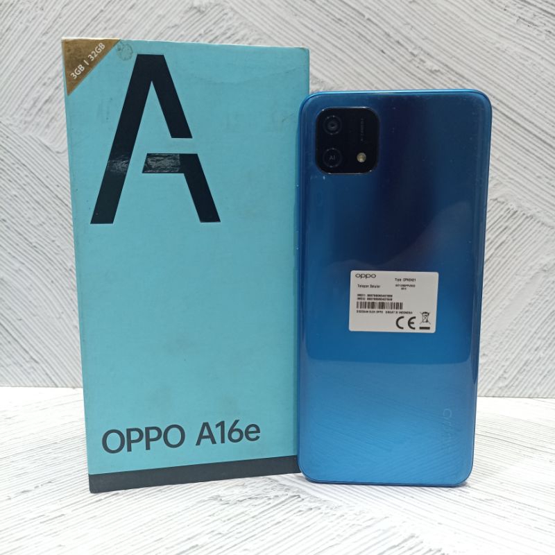 Oppo A16E 3/32 GB Handphone Second Bekas Fullset