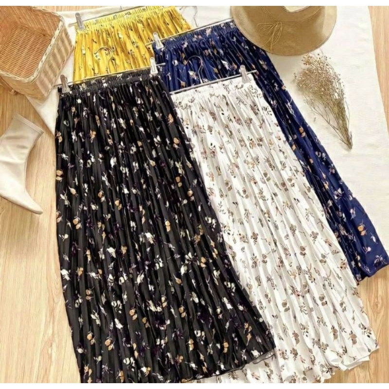 Rok Plisket Motif Bunga / Rok Plisket Motif Bunga Lily Daily / Rok Motif Bunga / Plisket
