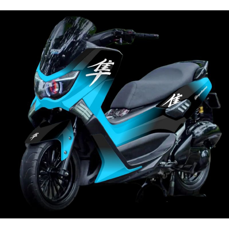 Stiker Decal Nmax Old Full Body Motif Hayabusa Gradasi Biru