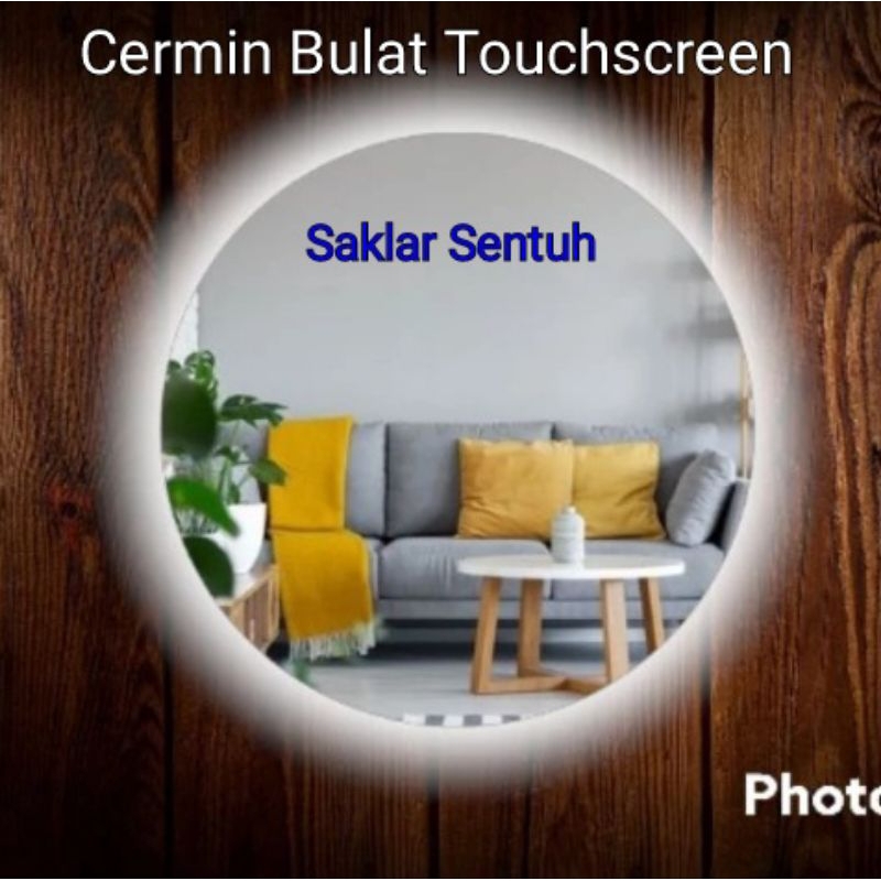 Kaca Cermin Bulat Touchscreen Saklar Sentuh Wastafel Ruang Tamu Aestetick Besar Jumbo Unik Murah  Ka