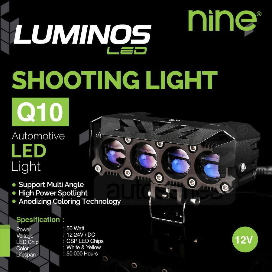 MINI PROJIE LUMINOS Q10 BLUE LENS 4 MATA UNTUK MOBIL / MOTOR