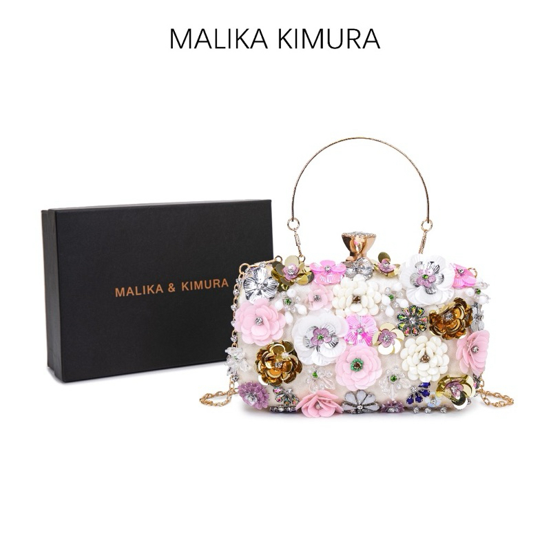 Tas Pesta Gold - Tas Kondangan Bunga - Tas Rantai Gold