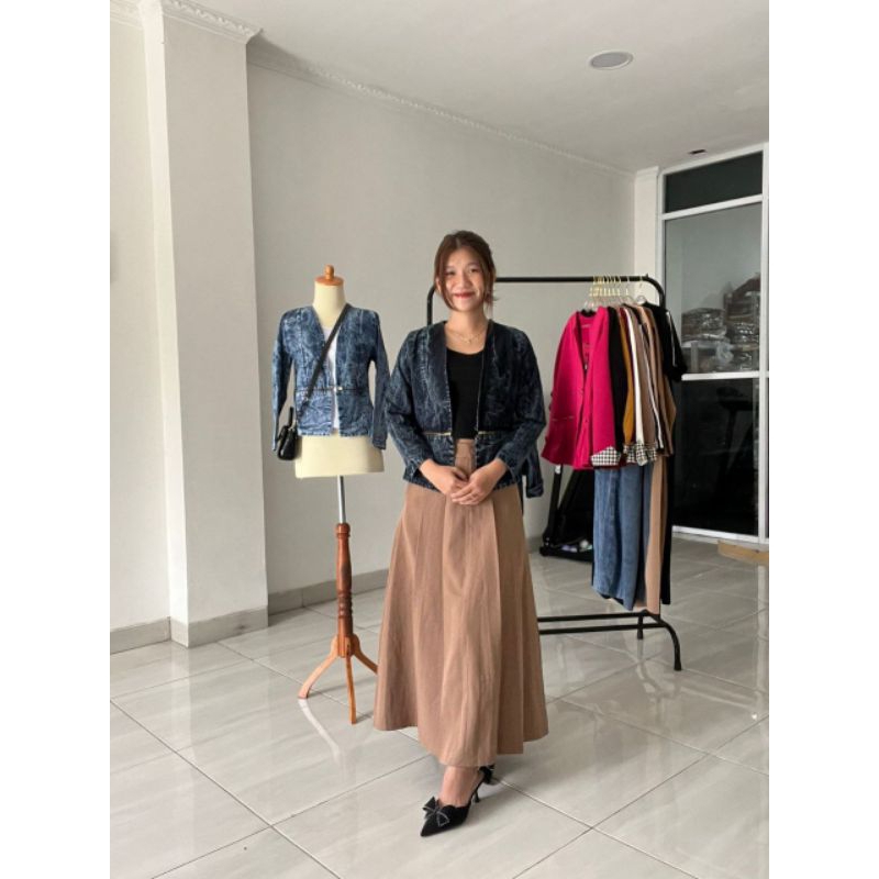 CLERYCA DENIM KANTONG ZIPPER