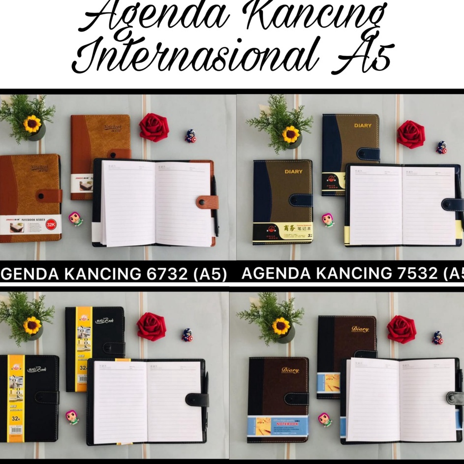 

DISKON BUKU AGENDA KANCING INTERNATIONAL NOTEBOOK 32K UKURAN A5 PLUS PULPEN 195 X 135 CM ISI 14 HALAMAN