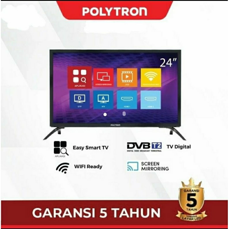 Polytron PLD 24MV1859 Televisi 24" Easy Smart Digital TV Garansi Resmi