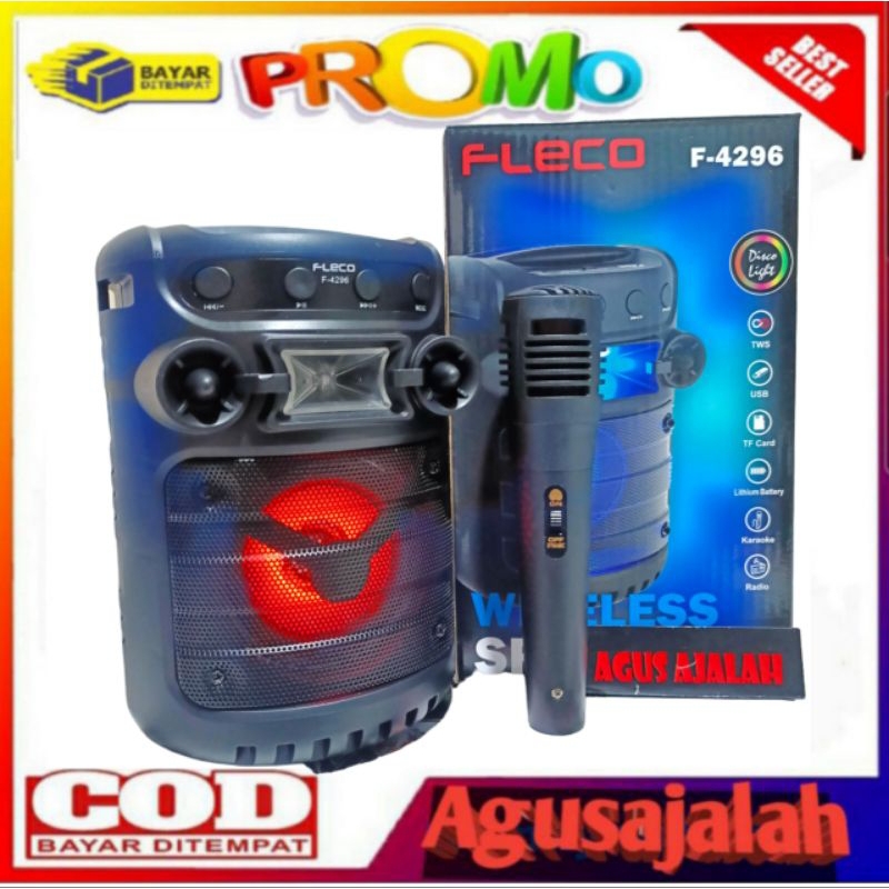 ✅(cod) speaker bluetooth/ speker karaoke bluetooth plus mik fleco f1810/f1915 jinlong advance mik co
