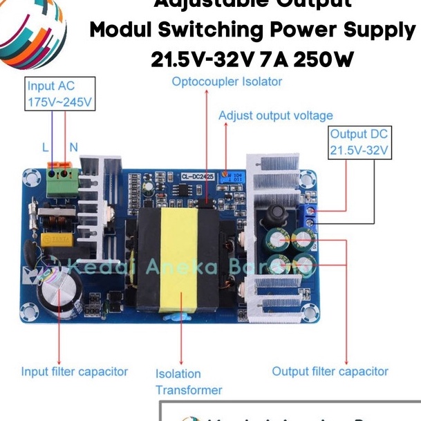 Hanya Untuk Pemburu Diskon Adjustable Module Modul Switching Power Supply SMPS PSU 215V32V 24V 25W A