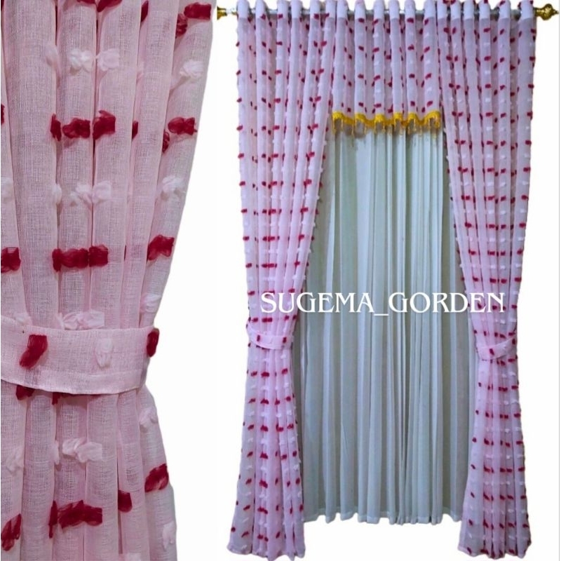 Gorden Satu Set Dan Poni Rumbay Kristal Minimalis Kekinian Ukuran Jendela Dan Pintu Rumah Mewah