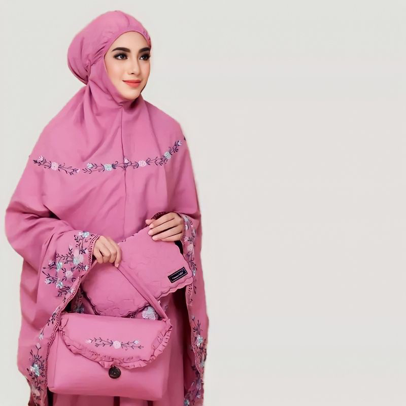 Mukena Dewasa Bordir Manual Mewah Telekung Raudah Series