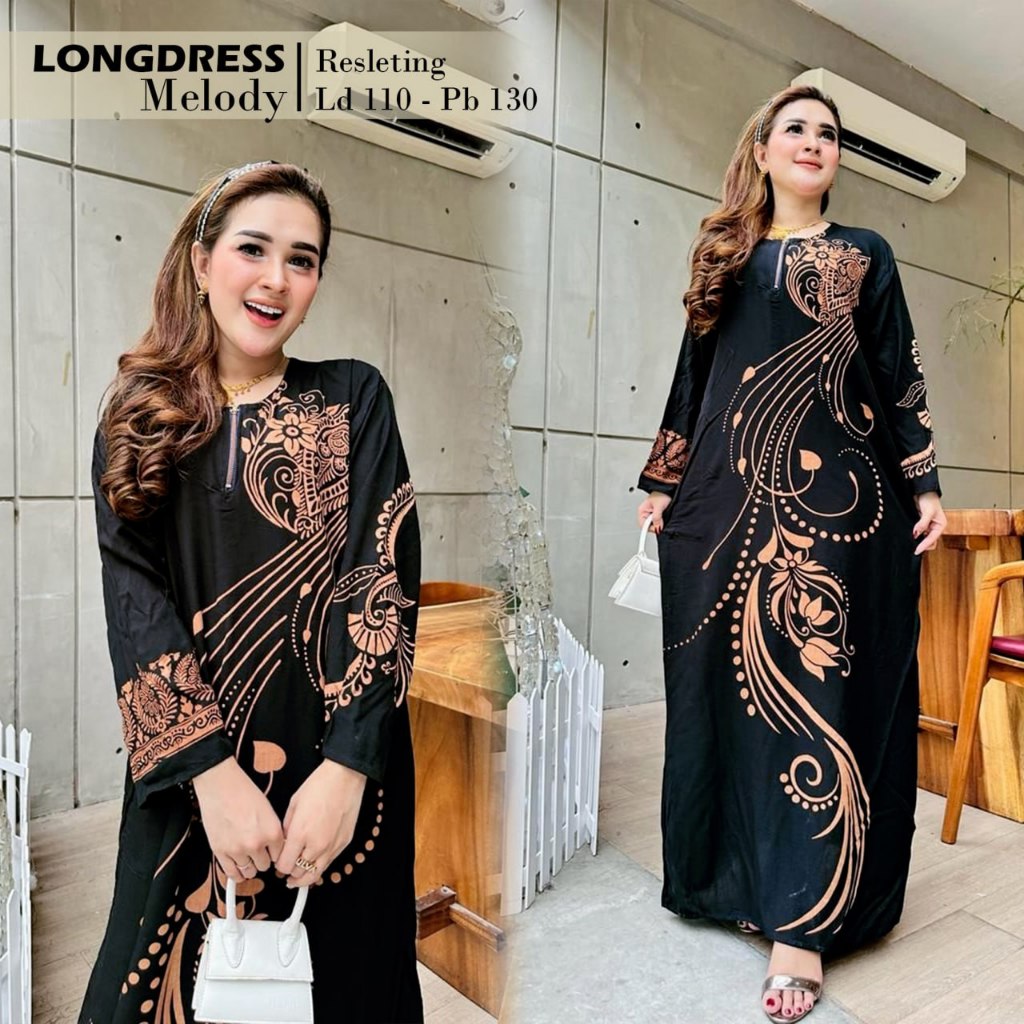 Longdress Busui Bahan Rayon Daster Lengan Panjang LD 110 PB 130 Daster Panjang Viral Kekinian Daster