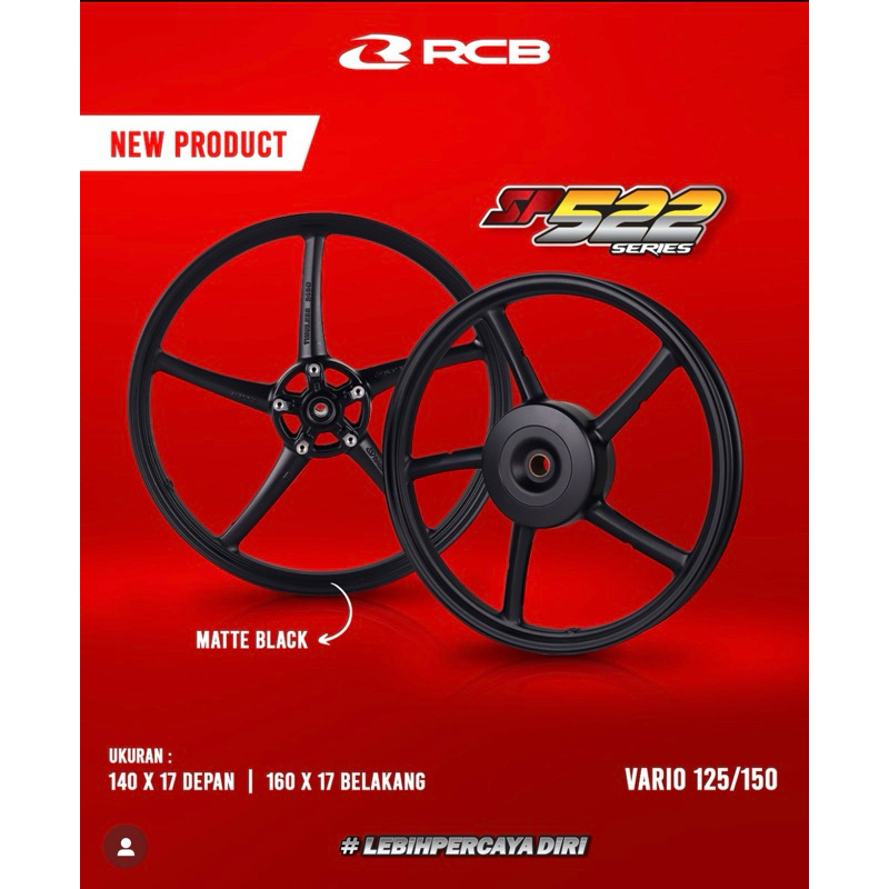 Velg RCB SP522 Palang 5 Ring 17 Vario 125 Vario 150 Lubang Piringan 5