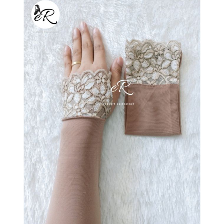 Segera belanja HANDSOCK JEMPOL BRUKAT  MANSET CANTIK RENDA WEDDING WALIMAH