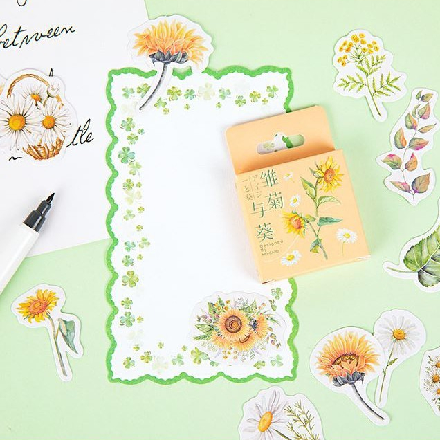 

Stiker Scrapbook Sticker Bujo Lucu Bunga Matahari Sunflower (46 pcs)