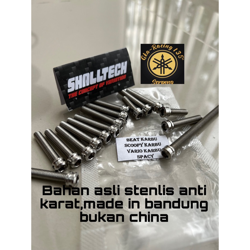 baut  blok cvt beat karbu scoopy karbu vario karbu spacy custome asli stenlis anti karat
