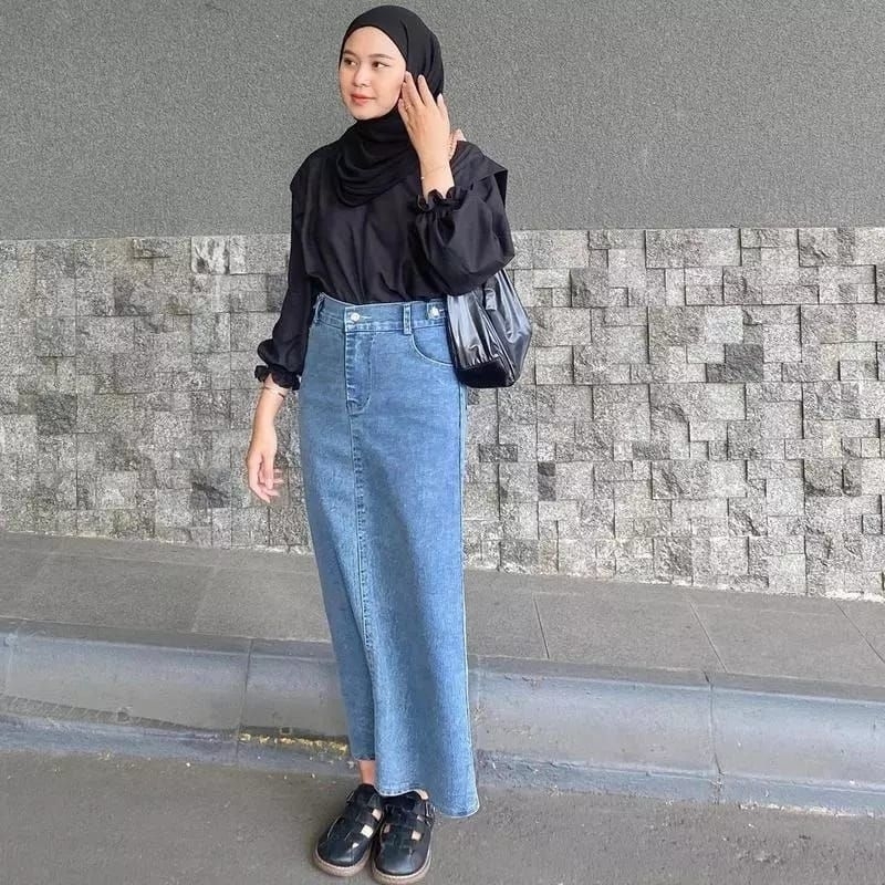 rok span jeans skrit / rok span jeans wanita rok teana