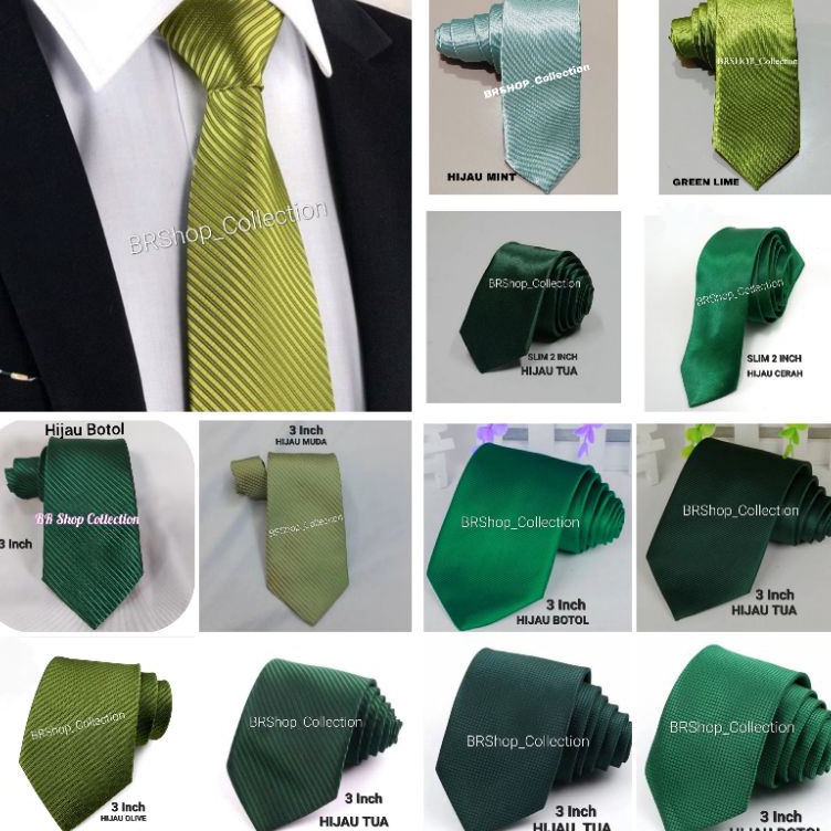 Good Dasi Hijau Tua Muda Olive Lime Cerah Tosca Mint Dasi panjang