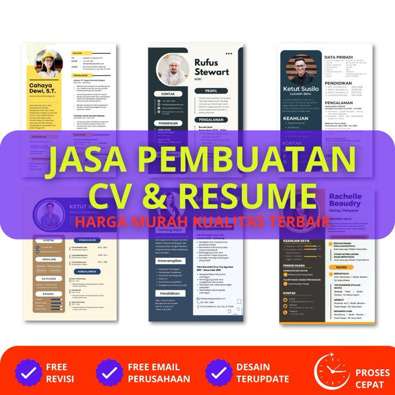 Jasa Pembuatan CV / Curriculum Vitae / Desain CV / Surat Lamaran Kerja / CV PDF / CV Premium / Lamar