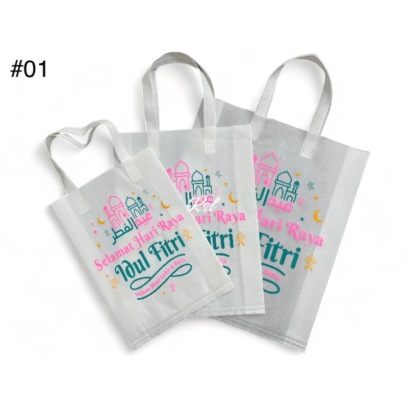 

Tas Spunbond / Tas Kain Belanja / Goodie Bag HLS ( tali lipat samping press bawah ) IDUL FITRI