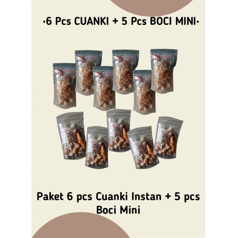 

Paket Mix Boci Mini 5 Pcs dan Cuanki Instan 6 Pcs