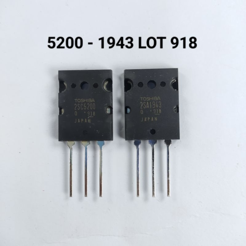 TRANSISTOR TOSHIBA C5200 A1943 LOT 918/918 ORIGINAL JAPAN PER SET