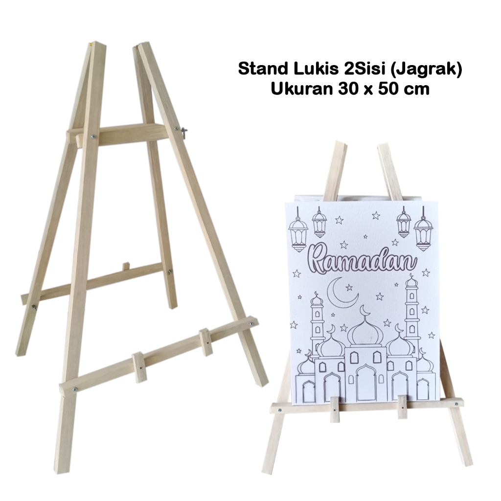

Stand Lukis 2 Sisi 30x50 cm Jagrak Mewarnai Sandaran Kanvas/Sterofoam