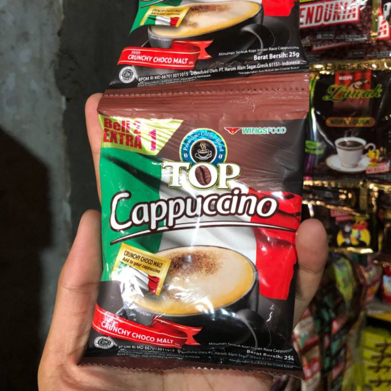 

kopi top cappucino renteng (10pcs + Bonus 5)