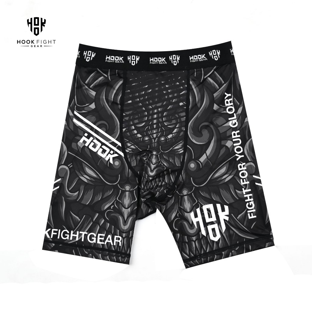 Celana MMA Legging BJJ Compression Pants Fight Spats Hook Rock