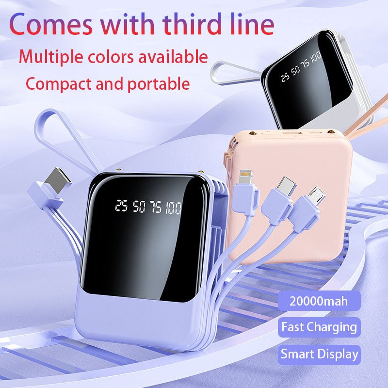 Bank Daya 20000Mh Kapasitas Besar Portabel Power Bank Multifungsi Tipe C USB Universal Ganda Pengisi