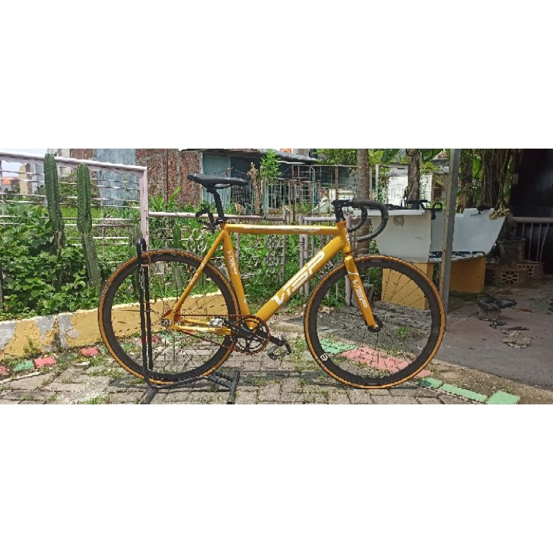 fixie visp original gold size 55 sepeda lipat trifold gen 1 yellow not brompton pikes piton tsunami 