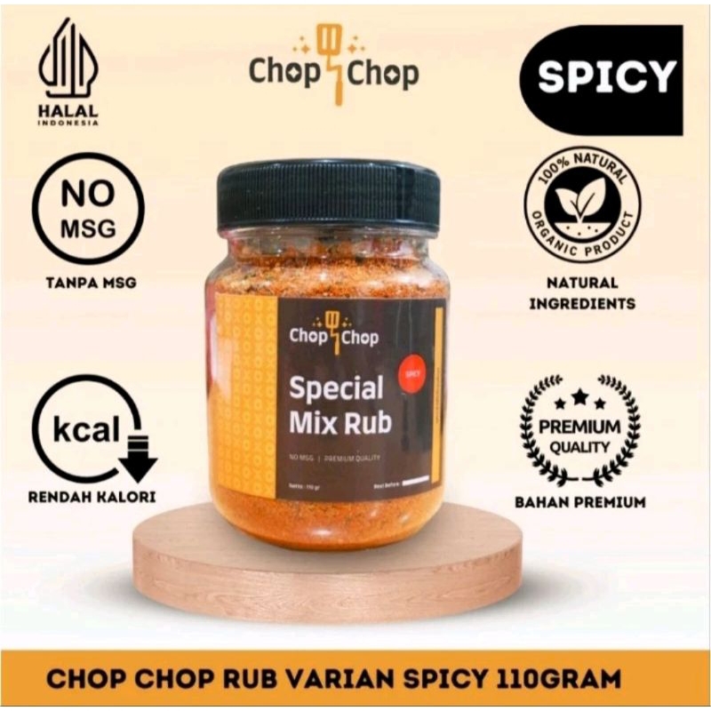 

Rasa Spicy Curry Biryani Kebuli Chop chop Mix Rub, bumbu marinasi serbaguna non MSG, rendah kalori / Chopchop Special Mix Rub Original Bumbu Marinasi Rendah Kalori / Diet Serbaguna