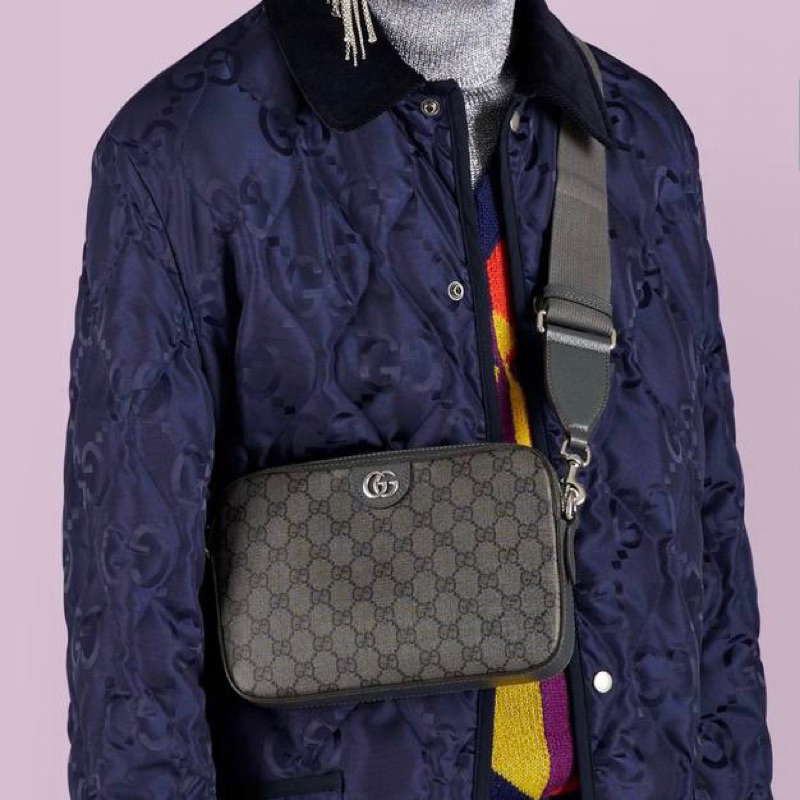 Original Gucci GG Supreme Ophidia Crossbody Pouch Bag with Strap and Wristlet