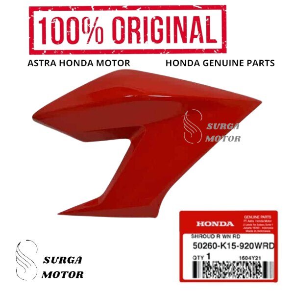 Shroud R Kupingan Kuping Tangki Kanan Merah Honda New CB150R LED CB 150 R StreetFire K15G . ORI ASLI