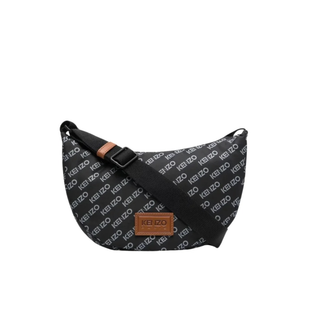 Kenzo Paris Sport Monogram Shoulder Bag Black