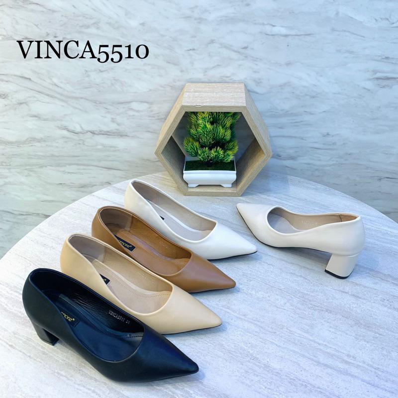 Sepatu High Heels Wanita Vincamore Pantofel Tertutup Hak Tahu Size 36-40 VINCA5510