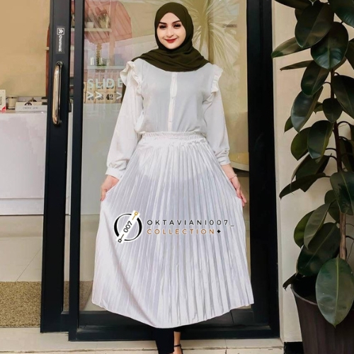 Rok Plisket Gradasi 7/8 Pendek Premium Import//Rok Plisket Bludru Velvet Elegant//Rok Plisket Fashio