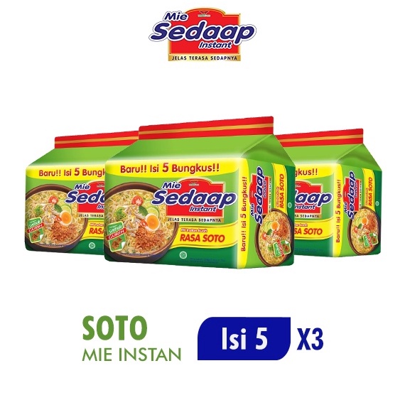 

FPO752 99 BRANDS FESTIVAL Sedaap Mie Instan Soto Isi 5 Bag 75 gr x3