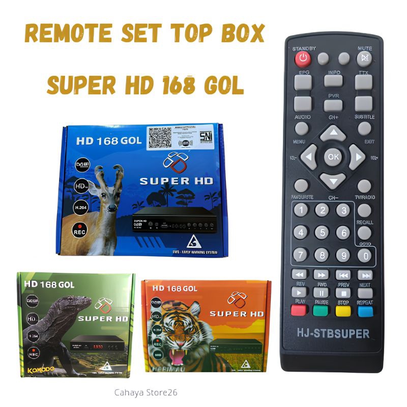 Remot Remote Set Top Box Super HD Harimau Kijang Komodo 168 Gol